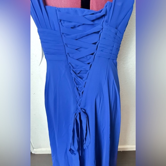 Chic One Shoulder Blue Dress - Picture 3 of 11